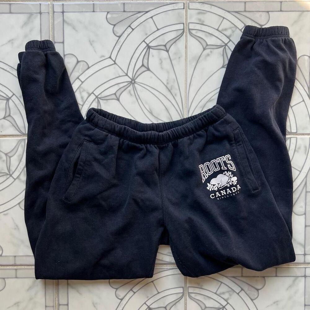 Roots Women's Black and Navy Trousers